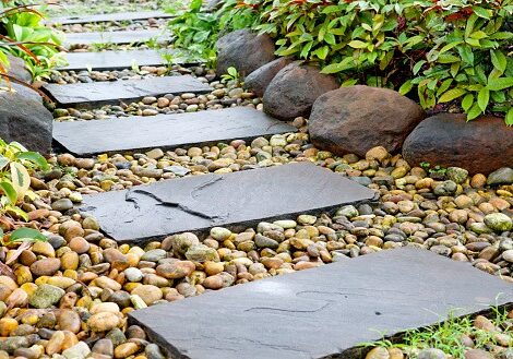 Stone walkway Stone walkway in the rock garden